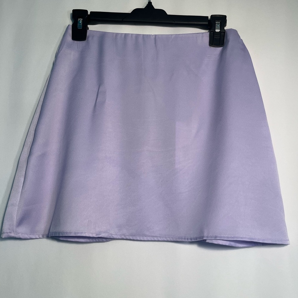 WeWoreWhat Satin Charmeuse Mini Slip Skirt Heather lavander Size S new - Picture 6 of 8